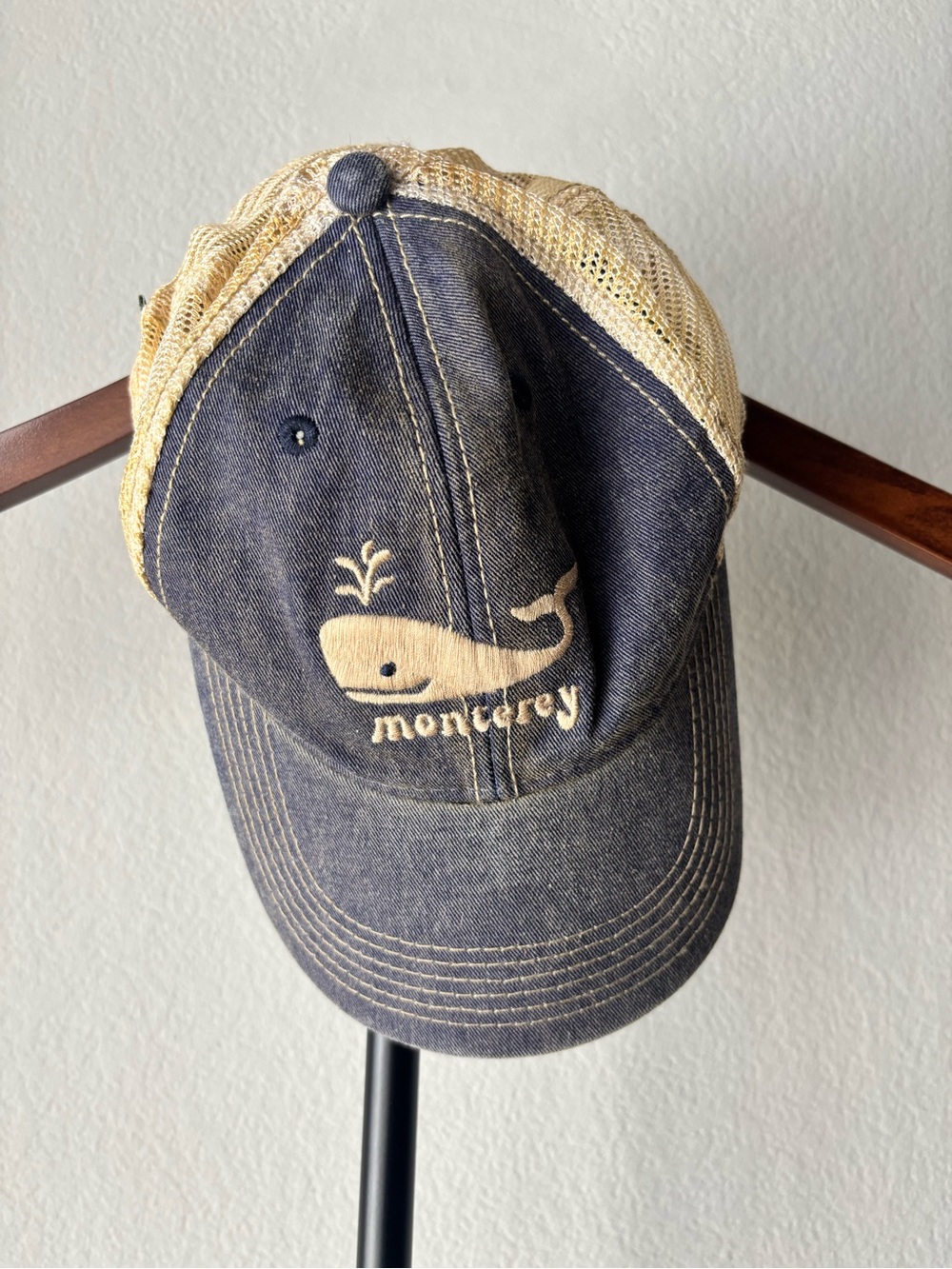 Monterey Whale Embroidered Trucker Hat - youth OS